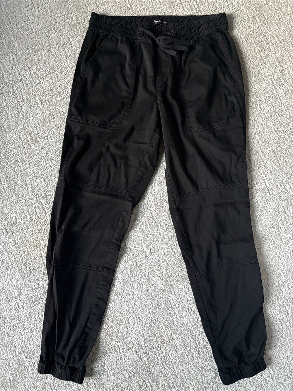 Women's Black Jogger Pants with Elastic Cuffs